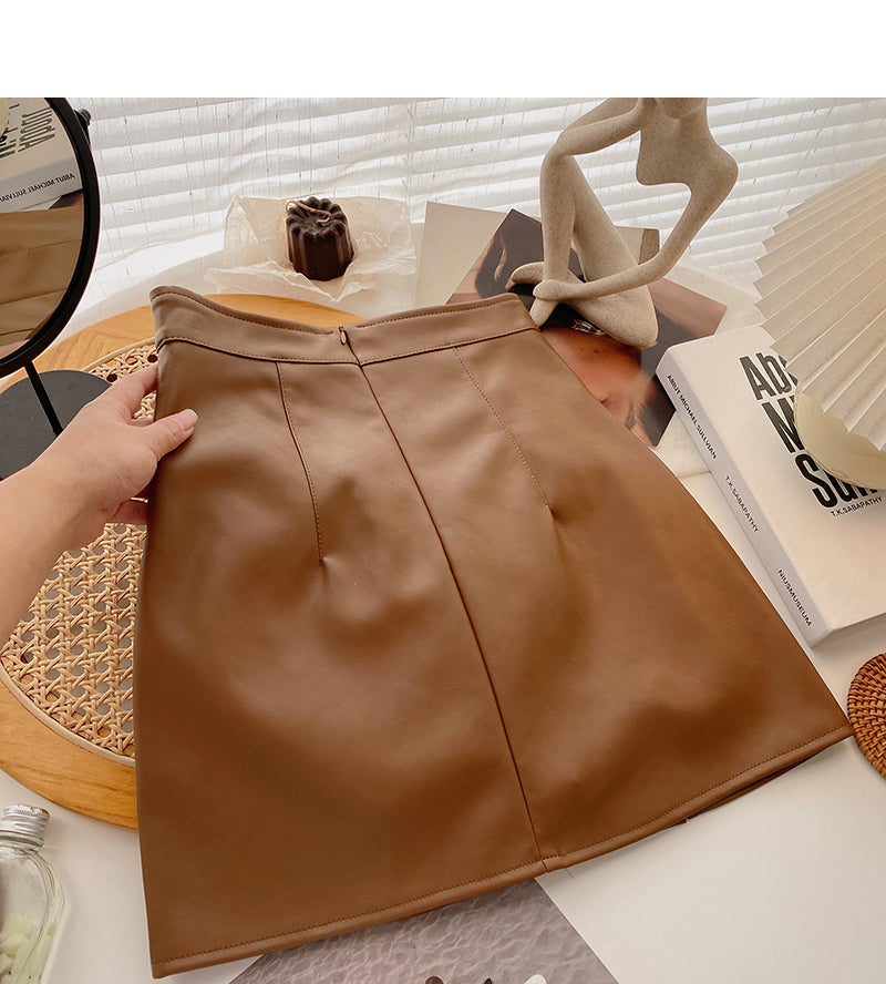 New Korean minority fashion pleated and split A-line skirt  5637