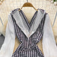 Slim and slim split Hip Wrap Dress bottomed skirt  3764