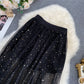 INS Feenrock,Bling Starsmittlerer und langer Mesh-Gazerock 3719