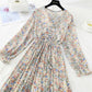 Lace up pleated waist for thin Pleated Chiffon Skirt  3874