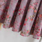 Flower skirt, cotton and linen midi skirt with pocket, purple A-line skirt  3573