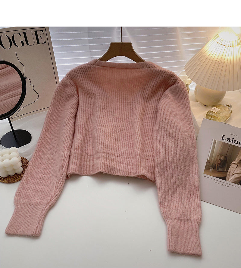 Casual temperament gentle V-Neck long sleeve top  5907