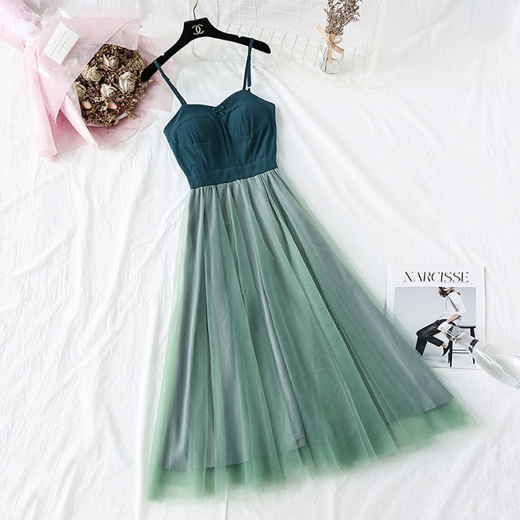 Super xiansen retro wisdom smoked French Platycodon skirt  4458
