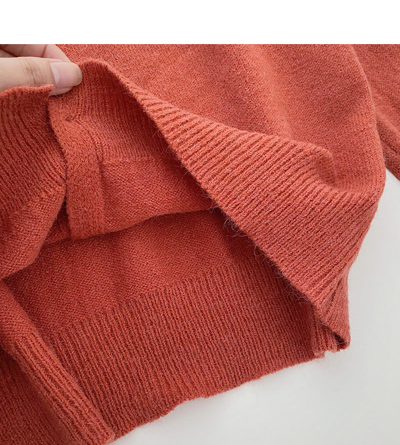 Cardigan Strickmantel einfarbig Langarm Einreiher Top 6661