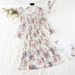 New women's slim skirt pleated fungus floral skirt  4084