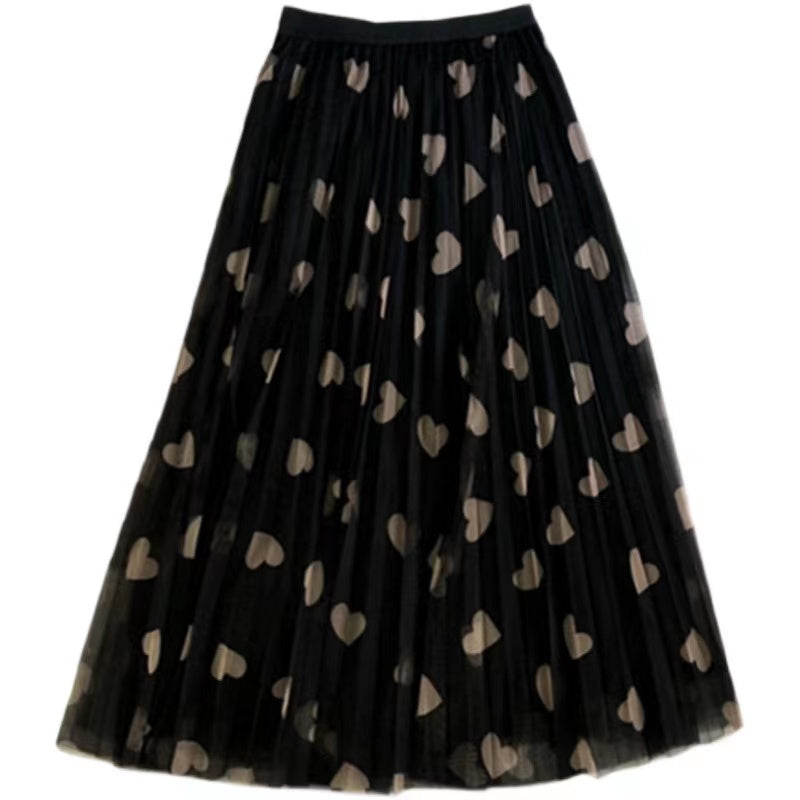 Feenkleid mit Liebesprint, lässiger Faltenrock 3706 