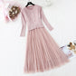 Little fragrant wind fairy suspender bottomed skirt suit  4357