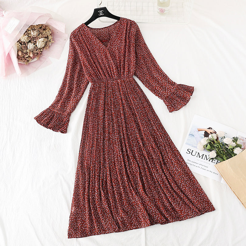 Neuer Stil, kleiner, frischer, französischer, langer Retro-Faltenrock Kikyo-Rock 4523