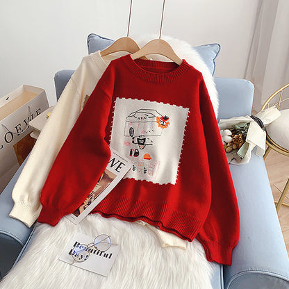 Christmas Sweater besticktes Strickunterteil für Damen 5154