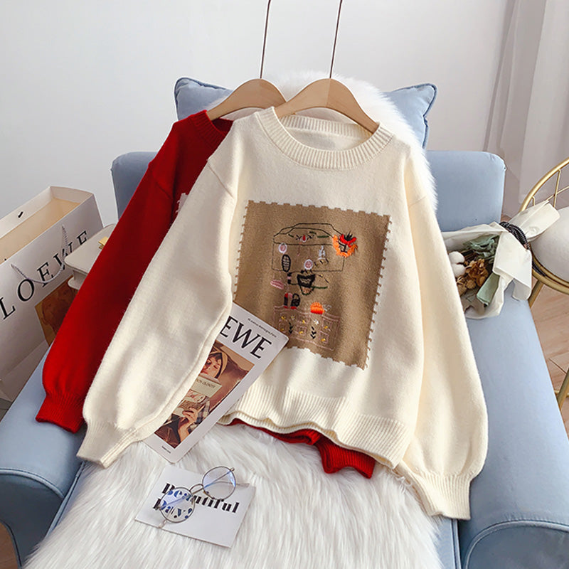 Christmas Sweater besticktes Strickunterteil für Damen 5154