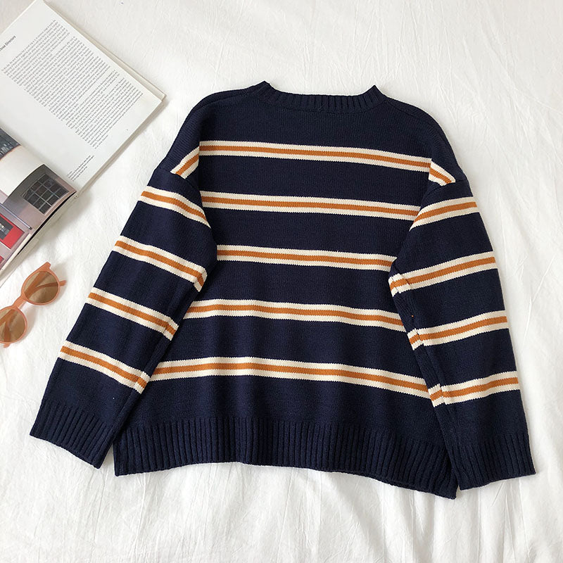 Korean Vintage college style loose and versatile T-shirt  5833