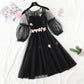 French fairy flower gauze suspender skirt  3728