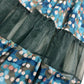 polka dot print splicing mesh drape feeling gauze skirt  3688