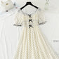 French white temperament small skirt bubble sleeve Princess Dress  4418