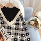 Half turtleneck sweater design fake two-piece sweater top  4964
