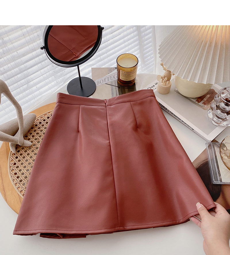 Jupe plissée taille haute fine au design rétro 5561