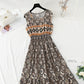 Long skirt with slim waist and French retro national style beach skirt  4231