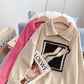 High neck zipper sweater female design sense minority  4985