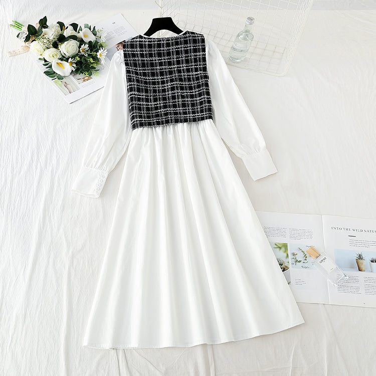 Cover your belly and look thin Korean fashion light cooked two-piece vest skirt  3915