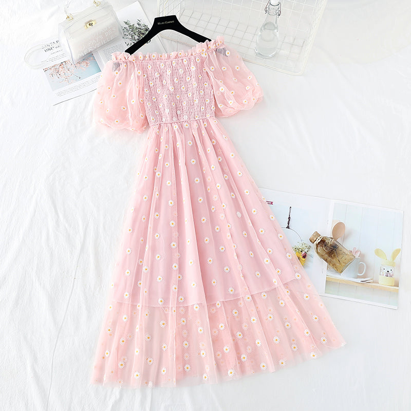 New off shoulder French Vintage Goddess Dress  4393
