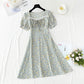 New style gentle wind sweet square collar lace temperament small skirt  4860