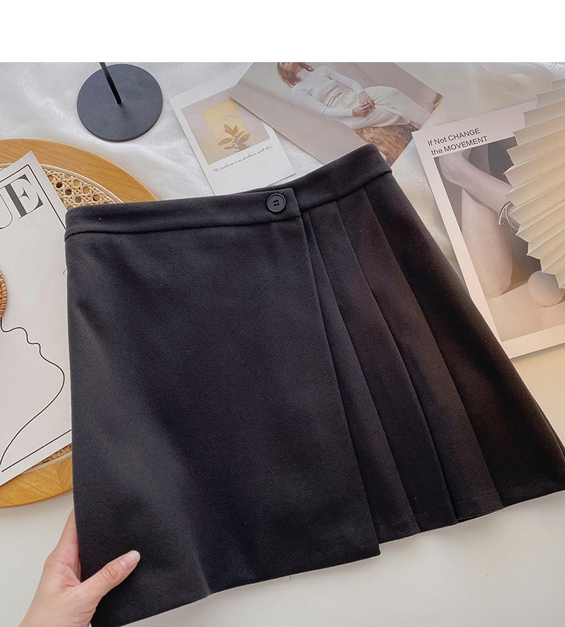 Slim high waist pleated skirt to prevent light loss  5470