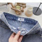 Korean version light proof personalized hole breaking high waist A-shaped skirt  5567