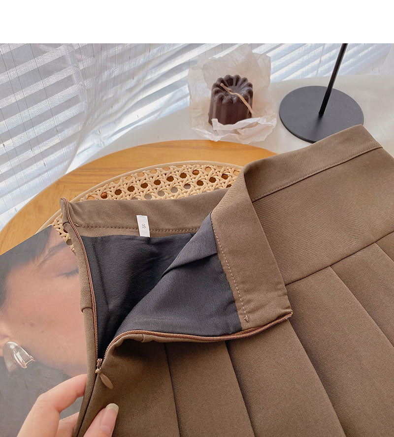 Nouvelle jupe taille haute polyvalente coréenne slim A-line 5386