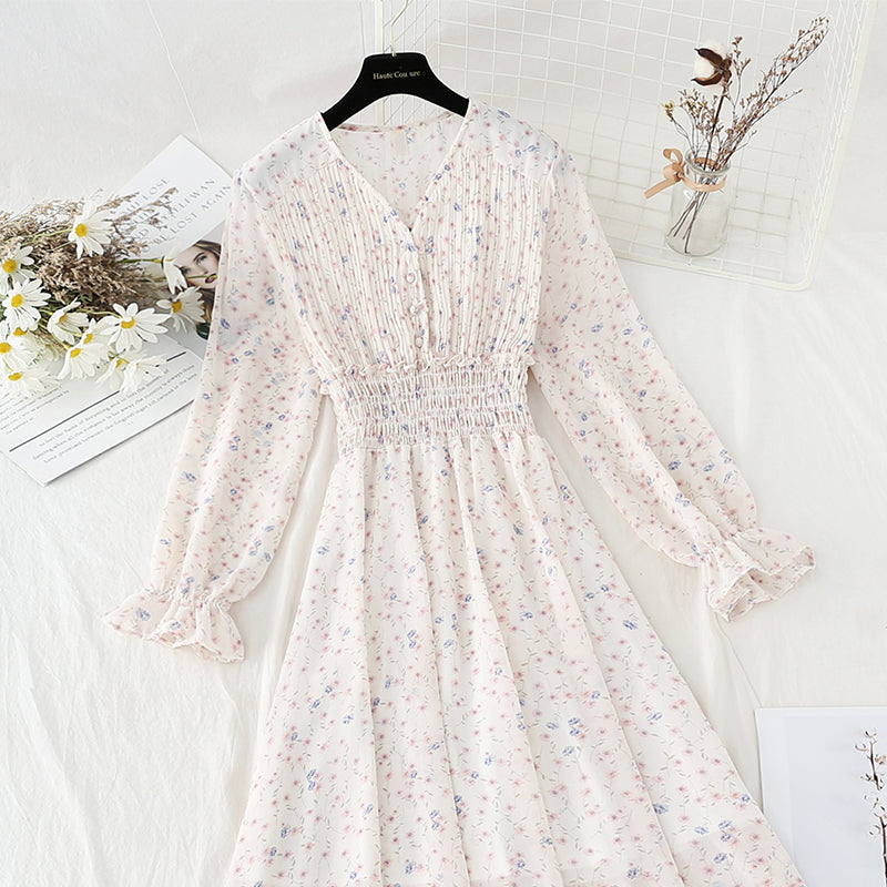 Blumenkleid, sanfter Wind, schlankes Temperament, schmaler Rock 4088