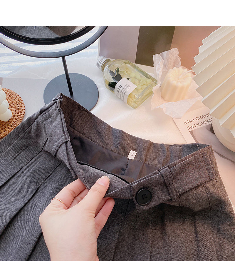 New Korean style age reducing solid color high waist skirt  5649