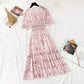 The new waist is slim, Bubble Sleeve Chiffon Skirt, French retro long skirt  4594