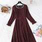 French retro super fairy square collar Lace Floral bottomed long skirt  3997