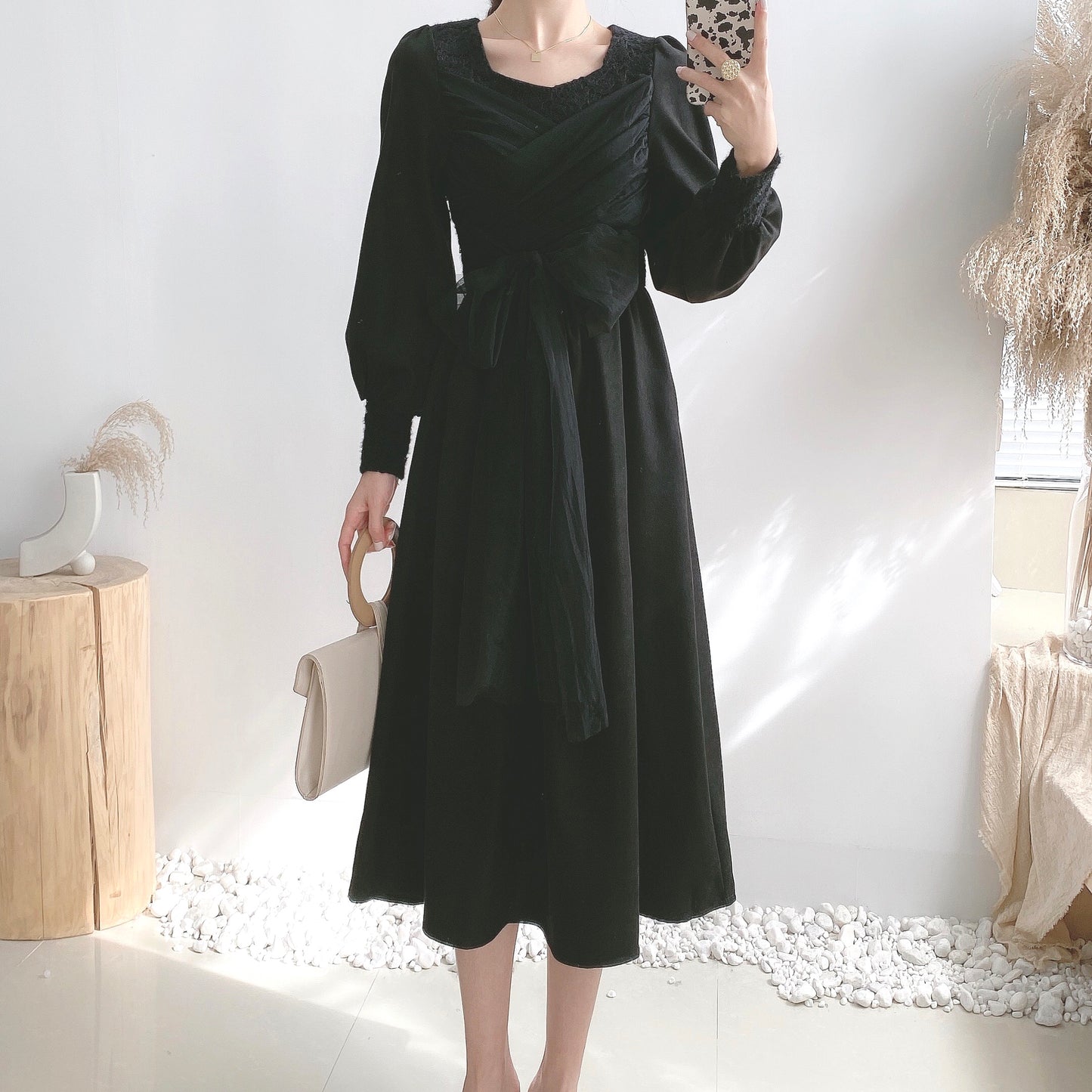 Gauze bow shows thin temperament slim skirt children 4074