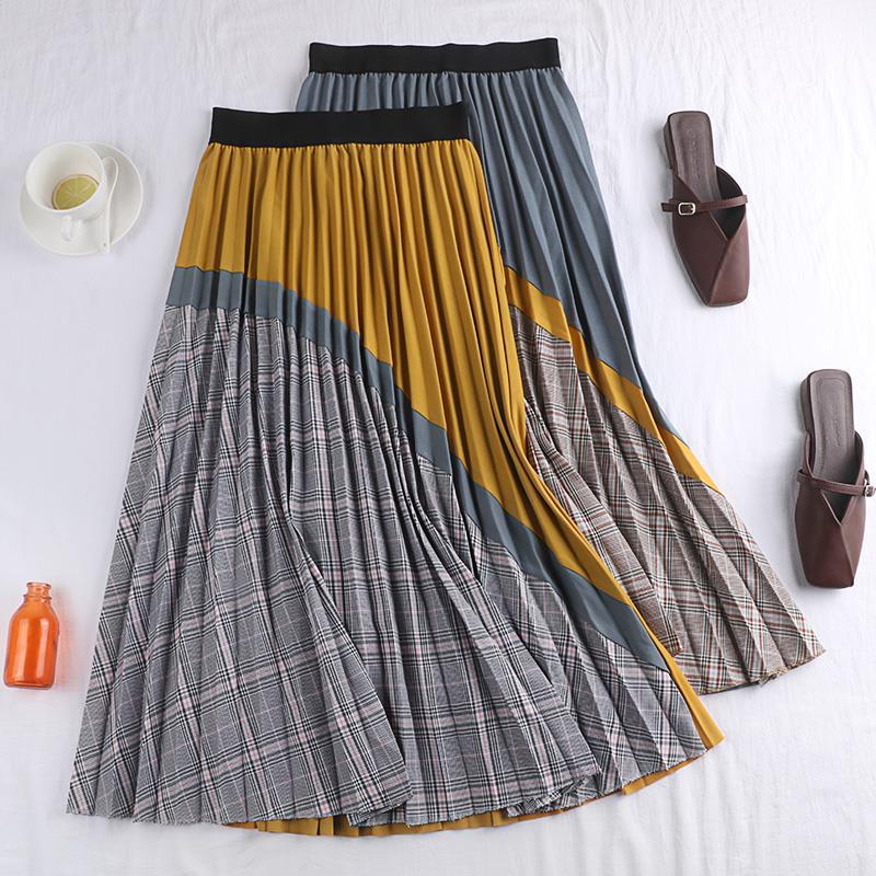 Plaid skirt, vintage pleated skirt, classic skirt  3680