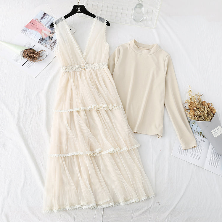 Japanischer weicher Wind mit Netzkleid 3989