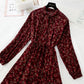 The new long sleeved chiffon skirt is sweet and slim  3913