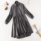 Personalized shirt dress women's light mature style loose and slim style  4496