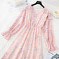 French retro knee Chiffon Long Sleeve Dress  3833