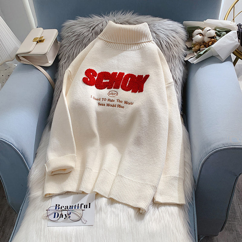 Pullover mit Stehkragen, vielseitige Strickwaren im ausländischen Stil und Pullover 5051