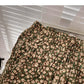 Hong Kong style retro floral high waist elastic A-shaped large swing skirt  5738
