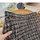 Jupe portefeuille taille haute en tweed rétro à carreaux Gas 5503