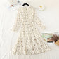 French floral pleated skirt with slim waist  4544