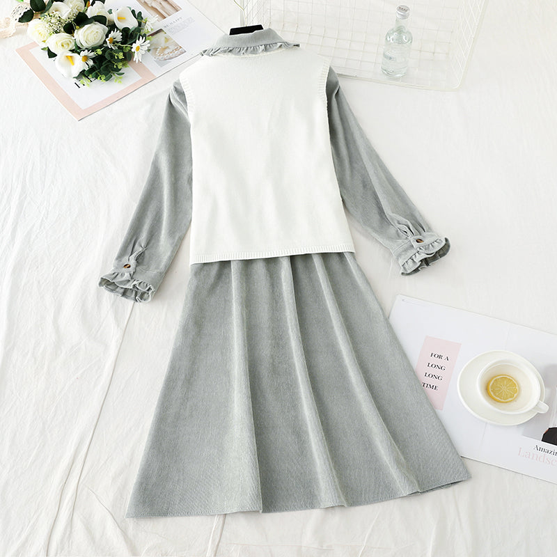 New women's gentle style, thin and high waistcoat two-piece set  3917
