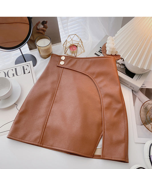 Korean style irregular small split A-shaped Hip Wrap Skirt  5374