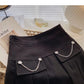 Pleated half length skirt age personalized chain high waist A-line skirt  5373
