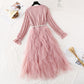 Lace dress mesh stitched cake skirt  4381