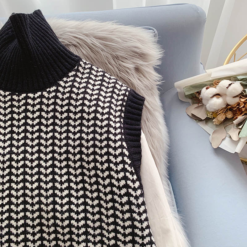 High neck vest sweater vest knitted female sleeveless  5002