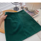 Korean casual solid color versatile simple slim high waist A-line skirt  5443