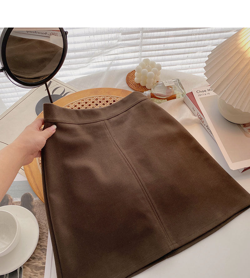 Korean version simple leisure temperament versatile short skirt  5481