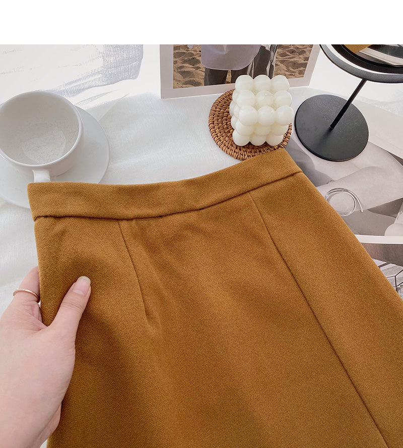 Korean fashion design, slim woolen skirt  5478
